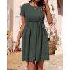 imageBTFBM Summer Dresses for Women 2025 Casual Spring Ribbed Knit Crewneck Short Sleeve Swing Vacation Beach Mini DressArmy Green