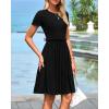 imageBTFBM Summer Dresses for Women 2025 Casual Spring Ribbed Knit Crewneck Short Sleeve Swing Vacation Beach Mini DressBlack