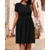 imageBTFBM Summer Dresses for Women 2025 Casual Spring Ribbed Knit Crewneck Short Sleeve Swing Vacation Beach Mini DressBlack