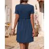 imageBTFBM Summer Dresses for Women 2025 Casual Spring Ribbed Knit Crewneck Short Sleeve Swing Vacation Beach Mini DressBlue