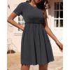 imageBTFBM Summer Dresses for Women 2025 Casual Spring Ribbed Knit Crewneck Short Sleeve Swing Vacation Beach Mini DressDark Grey