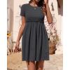 imageBTFBM Summer Dresses for Women 2025 Casual Spring Ribbed Knit Crewneck Short Sleeve Swing Vacation Beach Mini DressDark Grey