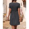 imageBTFBM Summer Dresses for Women 2025 Casual Spring Ribbed Knit Crewneck Short Sleeve Swing Vacation Beach Mini DressDark Grey
