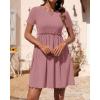 imageBTFBM Summer Dresses for Women 2025 Casual Spring Ribbed Knit Crewneck Short Sleeve Swing Vacation Beach Mini DressPink