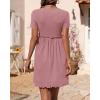 imageBTFBM Summer Dresses for Women 2025 Casual Spring Ribbed Knit Crewneck Short Sleeve Swing Vacation Beach Mini DressPink