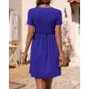 imageBTFBM Summer Dresses for Women 2025 Casual Spring Ribbed Knit Crewneck Short Sleeve Swing Vacation Beach Mini DressRoyal Blue