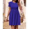 imageBTFBM Summer Dresses for Women 2025 Casual Spring Ribbed Knit Crewneck Short Sleeve Swing Vacation Beach Mini DressRoyal Blue