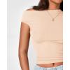 imageBTFBM Women Off The Shoulder Top 2025 Summer Sleeveless Ruched Ribbed Shirt Asymmetrical Slim Fit Y2K Going Out TopsSolid Beige