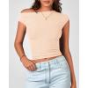 imageBTFBM Women Off The Shoulder Top 2025 Summer Sleeveless Ruched Ribbed Shirt Asymmetrical Slim Fit Y2K Going Out TopsSolid Beige