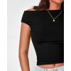 imageBTFBM Women Off The Shoulder Top 2025 Summer Sleeveless Ruched Ribbed Shirt Asymmetrical Slim Fit Y2K Going Out TopsSolid Black