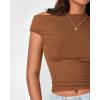 imageBTFBM Women Off The Shoulder Top 2025 Summer Sleeveless Ruched Ribbed Shirt Asymmetrical Slim Fit Y2K Going Out TopsSolid Brown