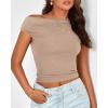 imageBTFBM Women Off The Shoulder Top 2025 Summer Sleeveless Ruched Ribbed Shirt Asymmetrical Slim Fit Y2K Going Out TopsSolid Khaki