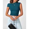 imageBTFBM Women Off The Shoulder Top 2025 Summer Sleeveless Ruched Ribbed Shirt Asymmetrical Slim Fit Y2K Going Out TopsSolid Lake Blue