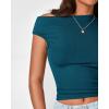 imageBTFBM Women Off The Shoulder Top 2025 Summer Sleeveless Ruched Ribbed Shirt Asymmetrical Slim Fit Y2K Going Out TopsSolid Lake Blue