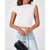 imageBTFBM Women Off The Shoulder Top 2025 Summer Sleeveless Ruched Ribbed Shirt Asymmetrical Slim Fit Y2K Going Out TopsWhite