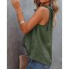 imageBTFBM Women Sleeveless Tie Mock Neck Summer Tops Loose Casual Side Bow Satin Halter Tank Top Blouse ShirtsArmy Green