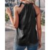 imageBTFBM Women Sleeveless Tie Mock Neck Summer Tops Loose Casual Side Bow Satin Halter Tank Top Blouse ShirtsBlack