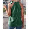 imageBTFBM Women Sleeveless Tie Mock Neck Summer Tops Loose Casual Side Bow Satin Halter Tank Top Blouse ShirtsDark Green