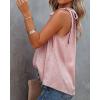 imageBTFBM Women Sleeveless Tie Mock Neck Summer Tops Loose Casual Side Bow Satin Halter Tank Top Blouse ShirtsLight Pink