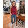 imageBTFBM Women Sleeveless Tie Mock Neck Summer Tops Loose Casual Side Bow Satin Halter Tank Top Blouse ShirtsWine Red