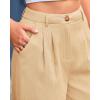 imageBTFBM Women Striped Dress Pants 2025 Spring Business Casual Outfits Wide Leg Long Palazzo Pants Work Office TrousersBeige