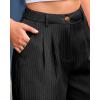 imageBTFBM Women Striped Dress Pants 2025 Spring Business Casual Outfits Wide Leg Long Palazzo Pants Work Office TrousersBlack