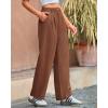 imageBTFBM Women Striped Dress Pants 2025 Spring Business Casual Outfits Wide Leg Long Palazzo Pants Work Office TrousersBrown