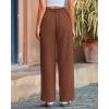 imageBTFBM Women Striped Dress Pants 2025 Spring Business Casual Outfits Wide Leg Long Palazzo Pants Work Office TrousersBrown