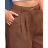 imageBTFBM Women Striped Dress Pants 2025 Spring Business Casual Outfits Wide Leg Long Palazzo Pants Work Office TrousersBrown