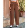 imageBTFBM Women Striped Dress Pants 2025 Spring Business Casual Outfits Wide Leg Long Palazzo Pants Work Office TrousersBrown