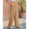imageBTFBM Women Striped Dress Pants 2025 Spring Business Casual Outfits Wide Leg Long Palazzo Pants Work Office TrousersKhaki