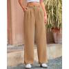 imageBTFBM Women Striped Dress Pants 2025 Spring Business Casual Outfits Wide Leg Long Palazzo Pants Work Office TrousersKhaki