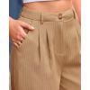 imageBTFBM Women Striped Dress Pants 2025 Spring Business Casual Outfits Wide Leg Long Palazzo Pants Work Office TrousersKhaki