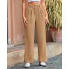 imageBTFBM Women Striped Dress Pants 2025 Spring Business Casual Outfits Wide Leg Long Palazzo Pants Work Office TrousersKhaki