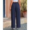 imageBTFBM Women Striped Dress Pants 2025 Spring Business Casual Outfits Wide Leg Long Palazzo Pants Work Office TrousersNavy