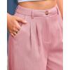 imageBTFBM Women Striped Dress Pants 2025 Spring Business Casual Outfits Wide Leg Long Palazzo Pants Work Office TrousersPink