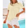 imageBTFBM Womens 2025 Summer Tops Swiss Dot Lace Crochet Crewneck Short Sleeve Casual Cute Shirts Boho BlousesApricot