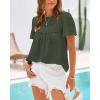 imageBTFBM Womens 2025 Summer Tops Swiss Dot Lace Crochet Crewneck Short Sleeve Casual Cute Shirts Boho BlousesArmy Green