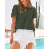 imageBTFBM Womens 2025 Summer Tops Swiss Dot Lace Crochet Crewneck Short Sleeve Casual Cute Shirts Boho BlousesArmy Green