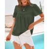 imageBTFBM Womens 2025 Summer Tops Swiss Dot Lace Crochet Crewneck Short Sleeve Casual Cute Shirts Boho BlousesArmy Green