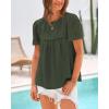 imageBTFBM Womens 2025 Summer Tops Swiss Dot Lace Crochet Crewneck Short Sleeve Casual Cute Shirts Boho BlousesArmy Green