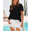 imageBTFBM Womens 2025 Summer Tops Swiss Dot Lace Crochet Crewneck Short Sleeve Casual Cute Shirts Boho BlousesBlack