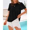 imageBTFBM Womens 2025 Summer Tops Swiss Dot Lace Crochet Crewneck Short Sleeve Casual Cute Shirts Boho BlousesBlack