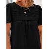 imageBTFBM Womens 2025 Summer Tops Swiss Dot Lace Crochet Crewneck Short Sleeve Casual Cute Shirts Boho BlousesBlack