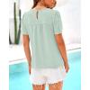 imageBTFBM Womens 2025 Summer Tops Swiss Dot Lace Crochet Crewneck Short Sleeve Casual Cute Shirts Boho BlousesMint Green