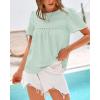 imageBTFBM Womens 2025 Summer Tops Swiss Dot Lace Crochet Crewneck Short Sleeve Casual Cute Shirts Boho BlousesMint Green