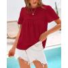 imageBTFBM Womens 2025 Summer Tops Swiss Dot Lace Crochet Crewneck Short Sleeve Casual Cute Shirts Boho BlousesRed
