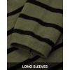 imageBTFBM Womens Cardigans Sweater 2024 Fall Striped Long Sleeve Button Down Crop Open Front Knit Outerwear Deco PocketsStriped Army Green Black