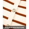 imageBTFBM Womens Cardigans Sweater 2024 Fall Striped Long Sleeve Button Down Crop Open Front Knit Outerwear Deco PocketsStriped Beige Caramel