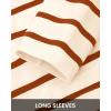 imageBTFBM Womens Cardigans Sweater 2024 Fall Striped Long Sleeve Button Down Crop Open Front Knit Outerwear Deco PocketsStriped Beige Caramel